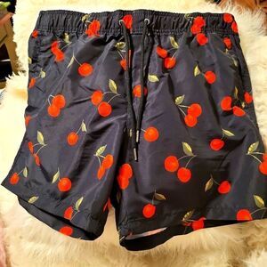 Forever 21 swimming trunks ,has cherry all over them, size medium.